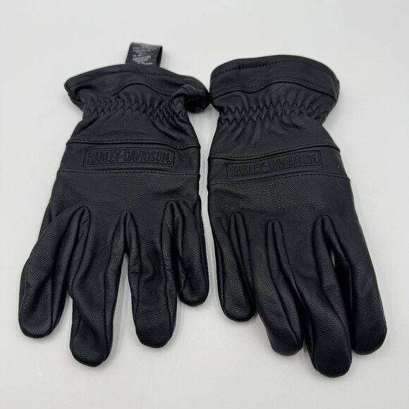 Harley-Davidson Mens Black Leather Riding Gloves Goatskin Size 2XL - Picture 1 of 12